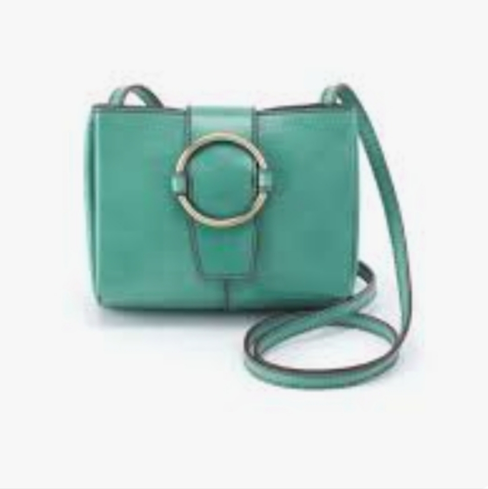HOBO Teal Crossbody Bag with Ring Accent